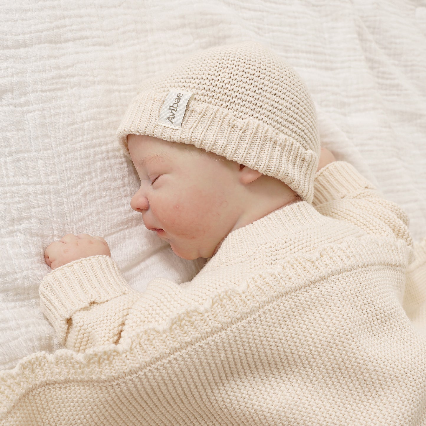 Avibae Classic Luxary Cotton Stitch 7-Piece Buddle Milk Oat