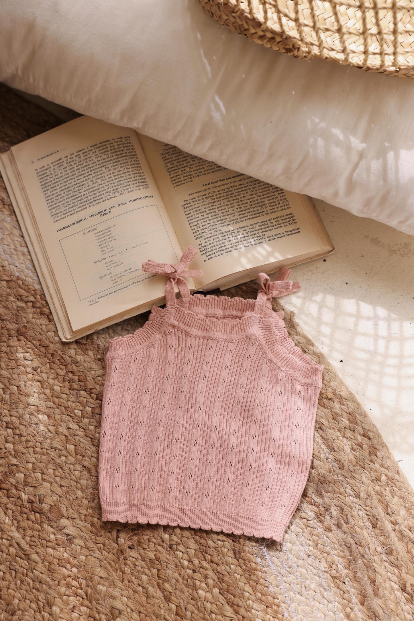 Avibae Luxary Cotton Patterned Openwork Romper  7-Piece Buddle Pearl Rose