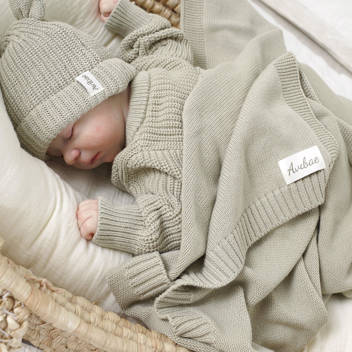 Avibae Luxary Cotton Cute Bear Romper 7-Piece Buddle Grey Moss
