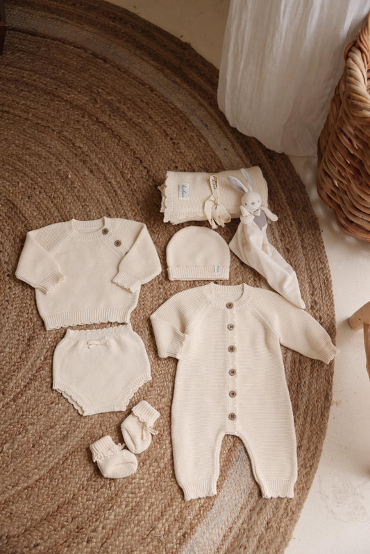 Avibae Classic Luxary Cotton Stitch 7-Piece Buddle Milk Oat