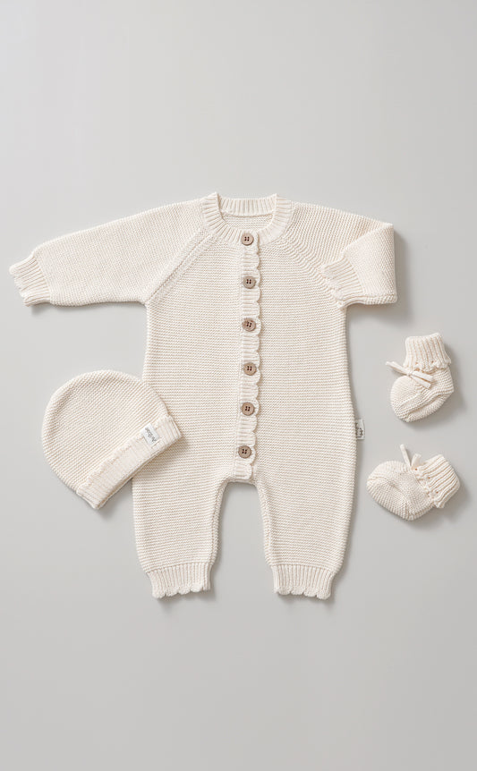 Avibae Classic  Luxary Cotton Stitch  3-Piece Buddle Milk Oat
