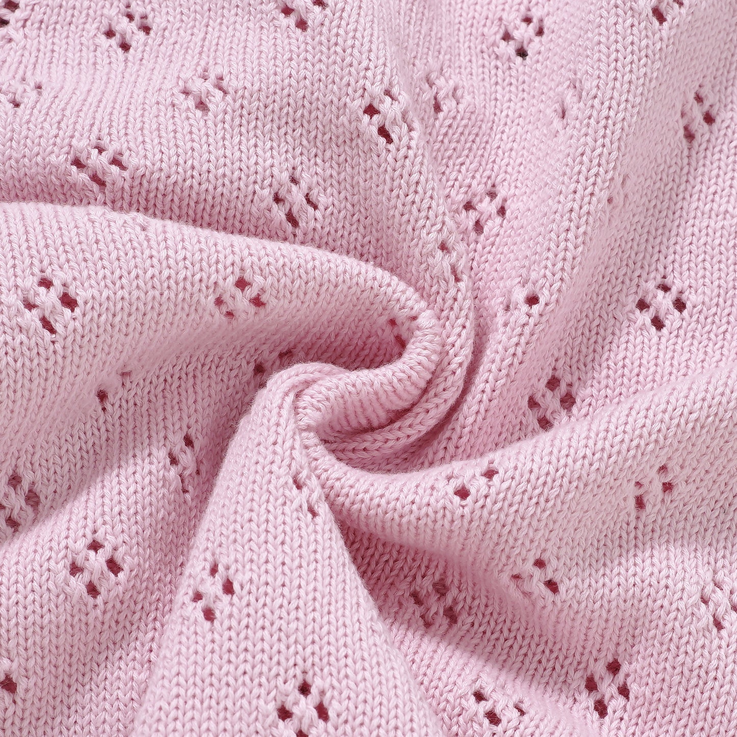 Hand Embroidery Flower Cotton  Romper  2-Piece Pink