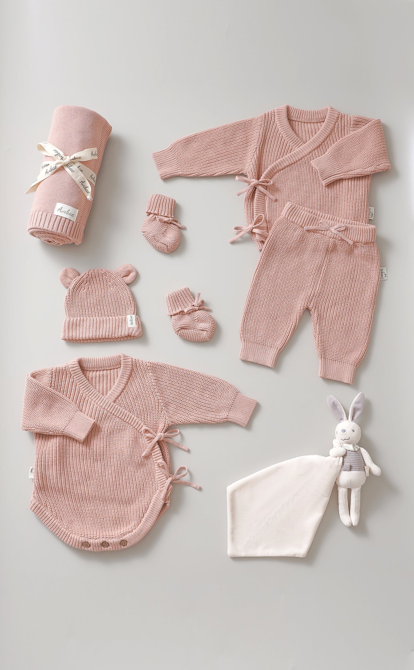 Avibae Luxary Cotton Cute Bear Romper 7-Piece Buddle Goat Oat
