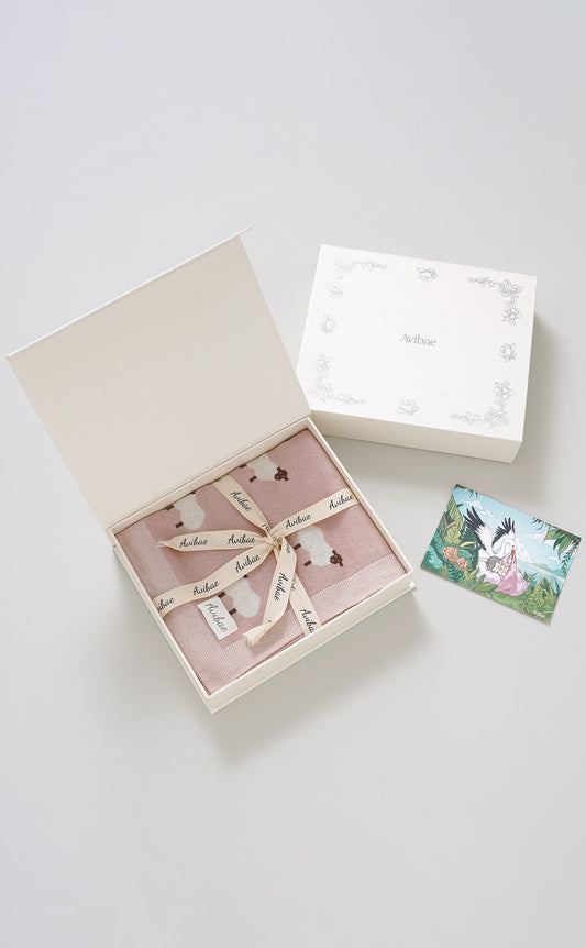 Avibae 100%  Cotton Lamb Pattern Baby Comfort Blanket