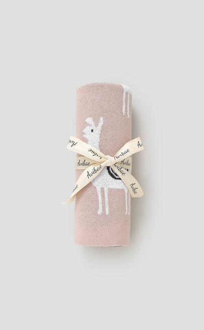 Avibae 100% Cotton Alpaca Pattern Baby Comfort Blanket