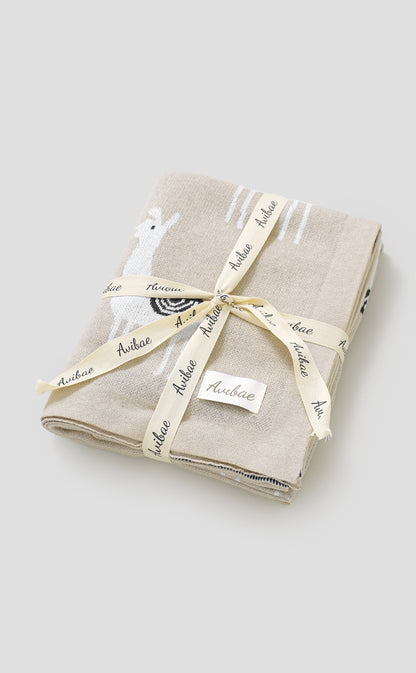 Avibae 100% Cotton Alpaca Pattern Baby Comfort Blanket