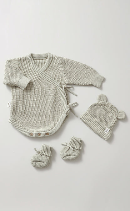 Avibae Luxary Cotton Cute Bear Romper  3-Piece Buddle Pearl Rose