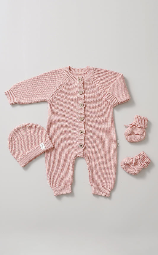 Avibae Classic  Luxary Cotton Stitch  3-Piece Buddle Pearl Rose