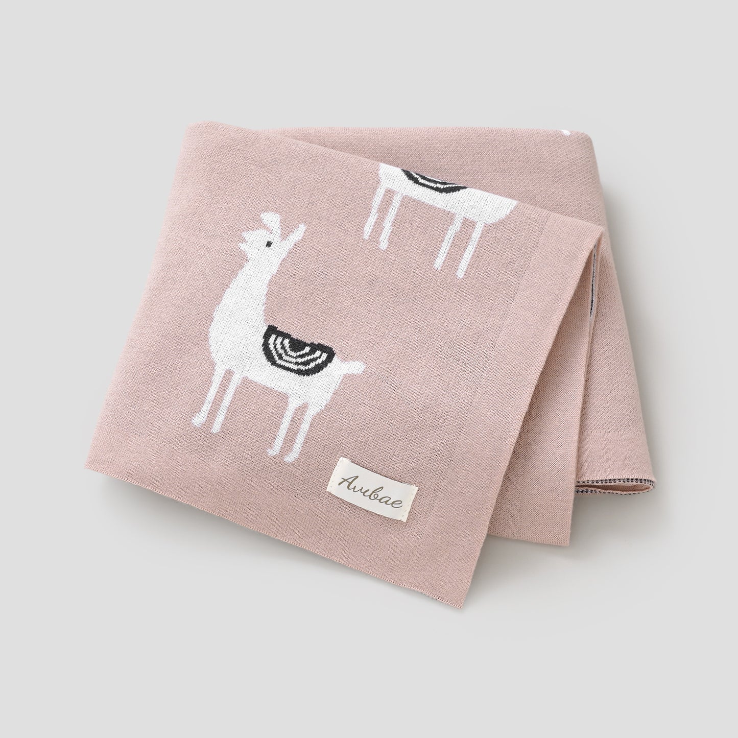 Avibae 100% Cotton Alpaca Pattern Baby Comfort Blanket