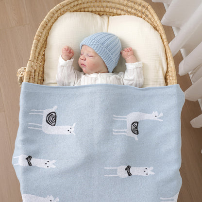 Avibae 100% Cotton Alpaca Pattern Baby Comfort Blanket