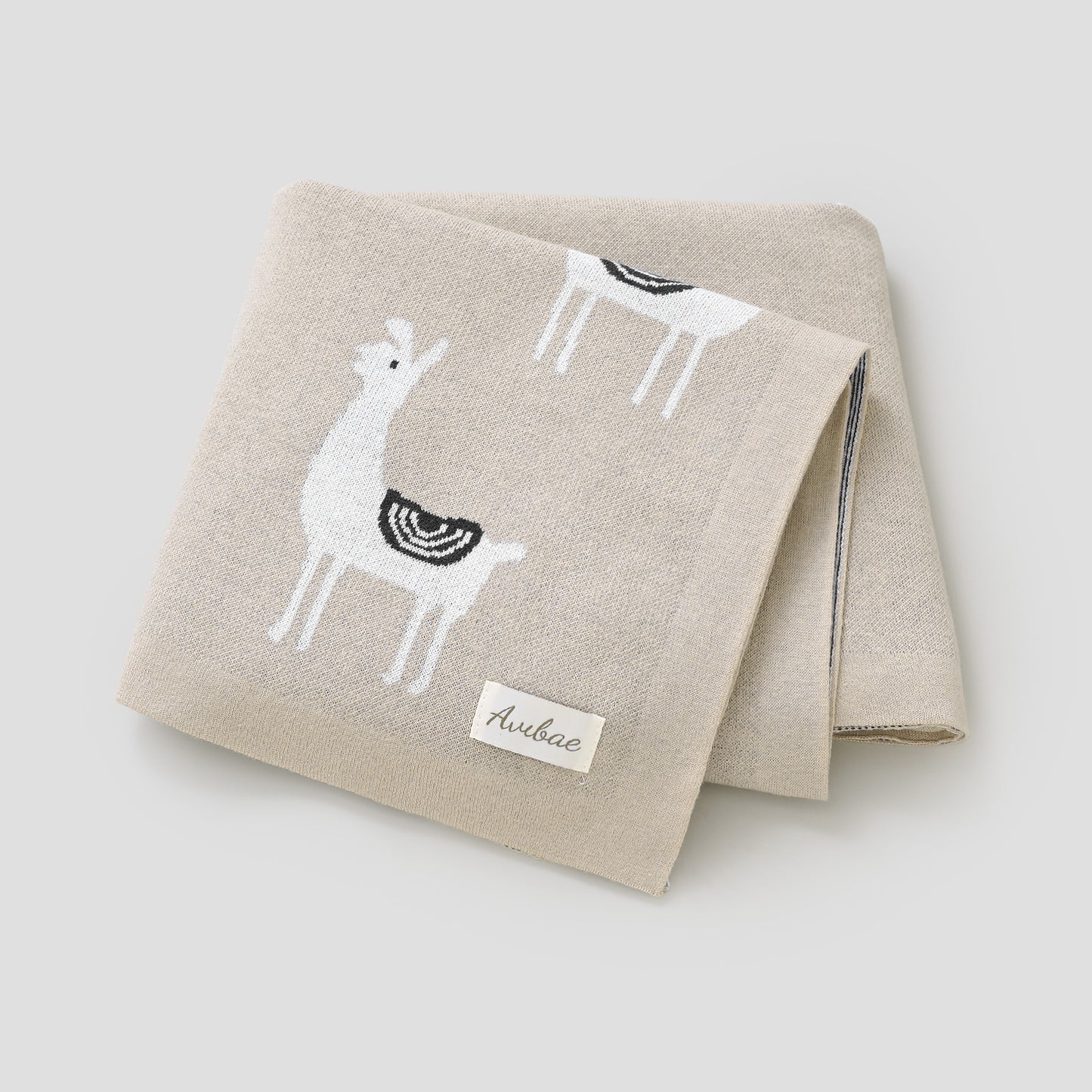Avibae 100% Cotton Alpaca Pattern Baby Comfort Blanket