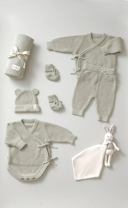 Avibae Luxary Cotton Cute Bear Romper 7-Piece Buddle Goat Oat